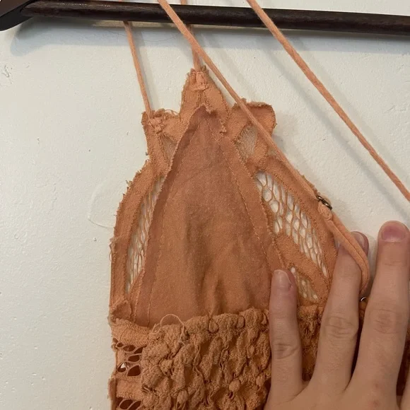 FP Movement by Free People Bralette Top / Crop Top Light Pink / Peach Lace -  S - Picture 5 of 9